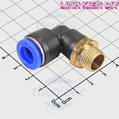 [3 Cái]- PL10-02 Đầu Nối Khí Nén Cong L Ống 10mm Ren Ngoài 12.7mm, 1/4inch Linh Kiện DIY
