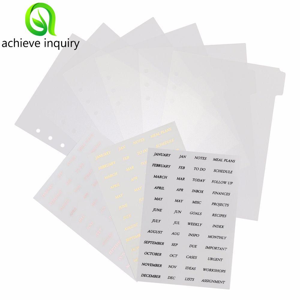 achieve inquiry ACHIEVE INQUIRY Binder Index Dividers Notebook Sticker Văn phòng phẩm 6 cái / 12 cái