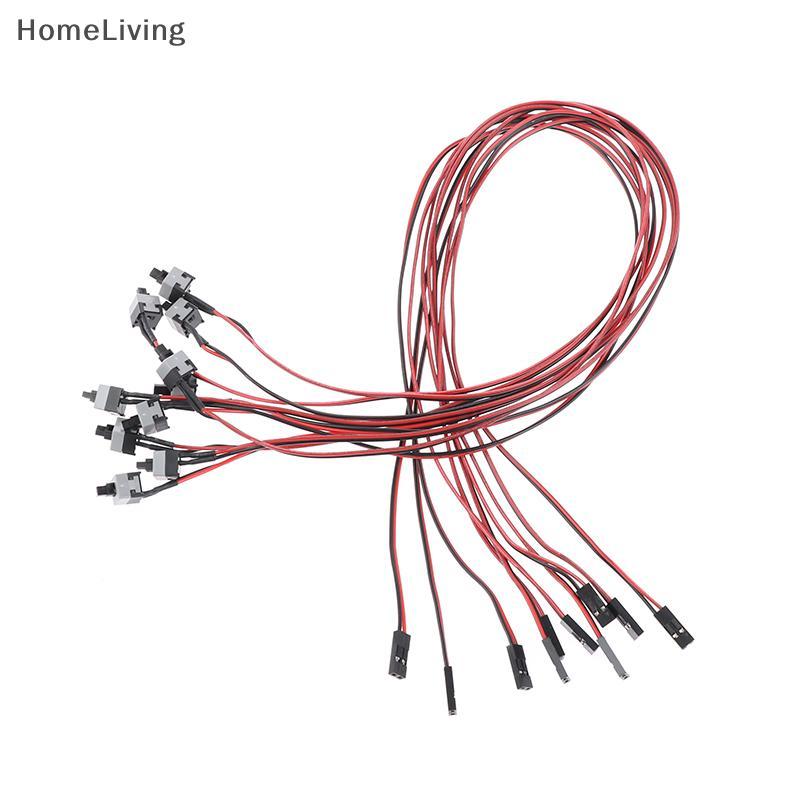 Cod 10pcs50cm điện nút chuyển đổi cáp cho PC thiết bị chuyển mạch resetputer push button New