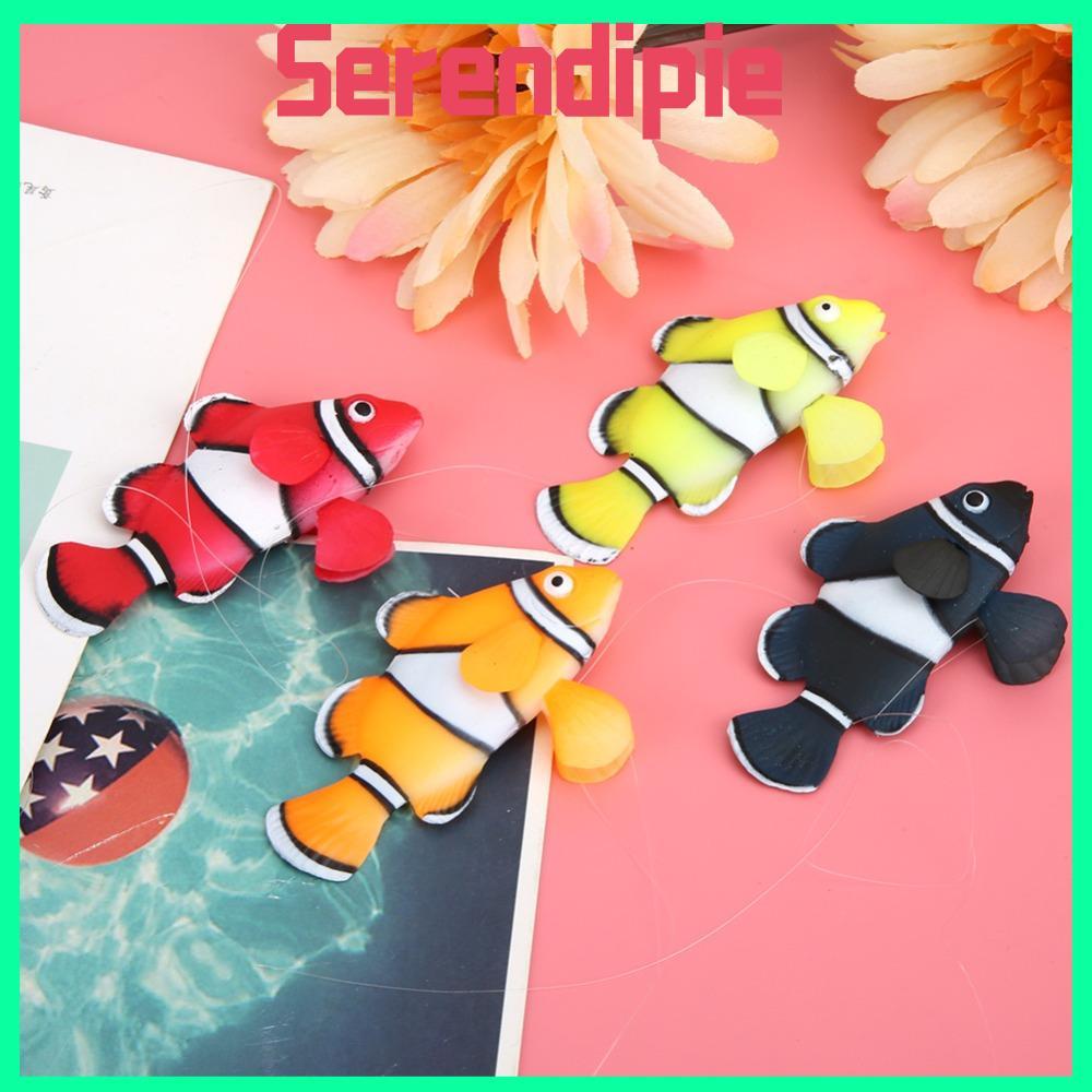 SEENDIPIE 4 Bộ Cá Hề Bionic, Tính Năng Dạ Quang Silicone Silicone Cá Bionic, Phát Sáng Nhiều Màu Sắc