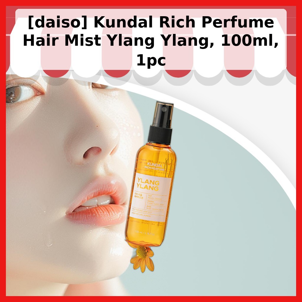 [daiso] Kem xịt tóc nước hoa Kundal Rich Ylang Ylang, 100ml, 1pc / Xịt tóc Hàn Quốc / Hoa Ylang Ylan