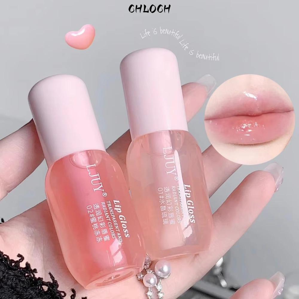 CHLOCH Fruit Crystal Jelly Lip Oil, Glass Lip Gloss Hydrating Transparent Lip Serum, Lips Care Plump