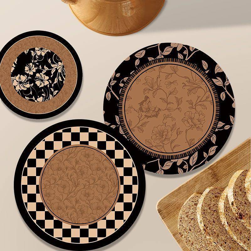 Chinese Style Household Dining Table Heat Proof Mat Chinese Style round Pad Tea Table Hydrophilic Pa