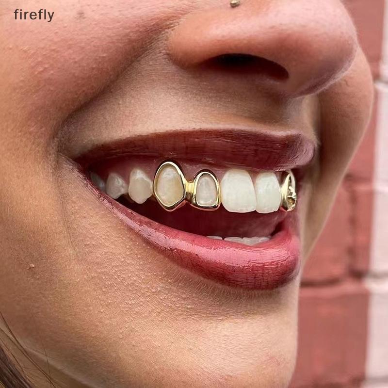 [Firefly] 1 Miếng Màu Vàng Hàng Ngày Đeo Răng Trang Sức Grillz Hip Hop Rỗng Trái Tim Răng Grillz Dàn