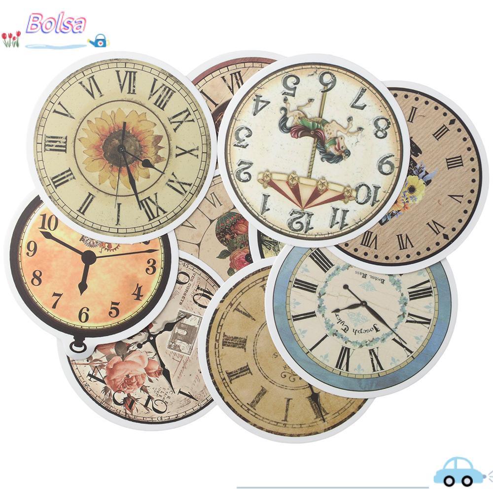 BOLSA 100 Miếng Dán, Nhãn Dán Đồng Hồ PVC Nhiều Màu, Nhãn Dán Srapbook Nhãn Dán Trang Trí DIY