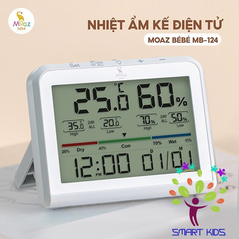 Nhiệt ẩm kế điện tử Moaz BéBé MB-124 NHIỆT ẨM KẾ MOAZ BÉBÉ MB-027