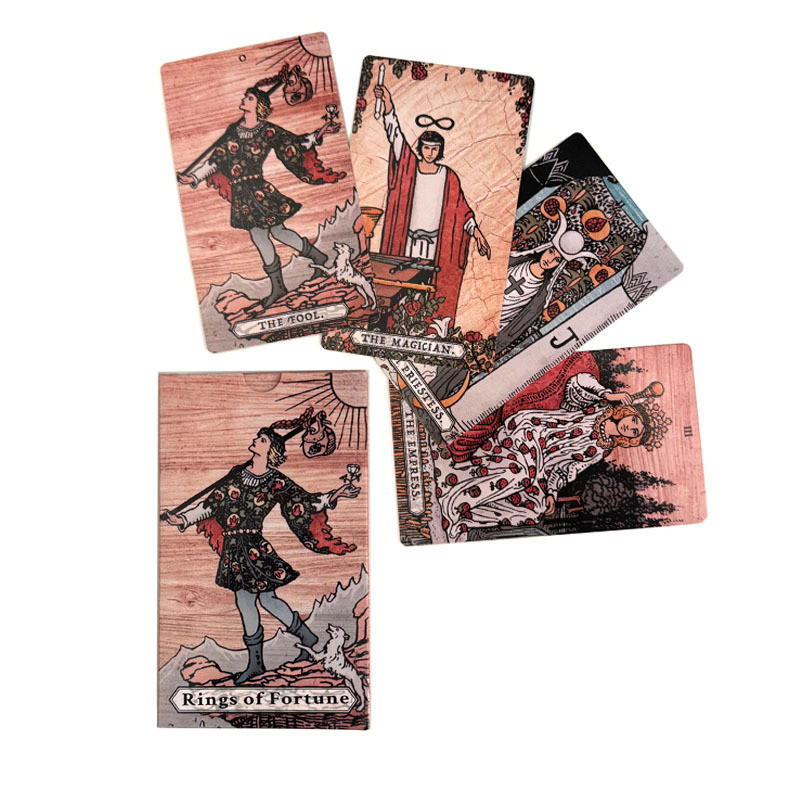 Hàng sẵn có Vận chuyển nhanh 12X7cm Destiny Pattern Tarot Rings of Fortune Tarot Witte System Tarot0