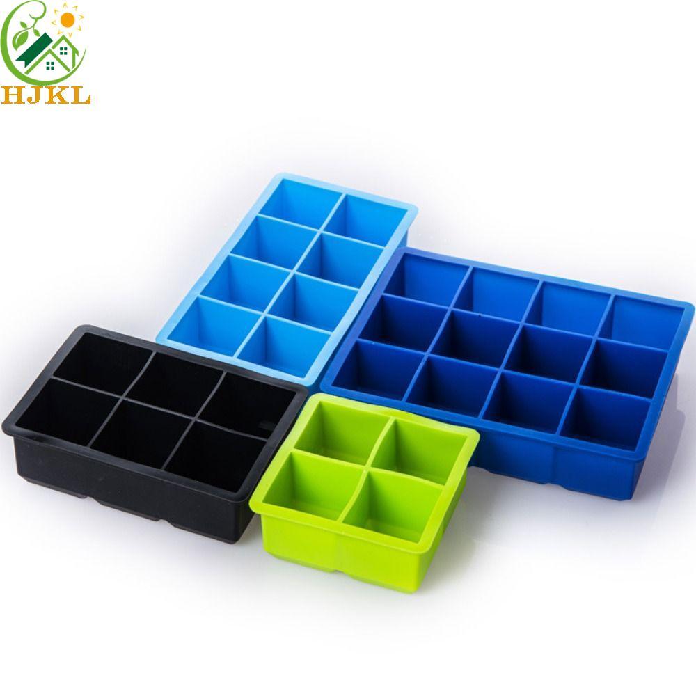 HJKL Máy làm đá viên HJKL, 4 / 6 / 8 / 12 Lưới Khay đá lớn không chứa BPA, Có thể xếp chồng lên nhau đa chức năng có thể tháo rời Khuôn đá vuông DIY Dụng cụ nhà bếp