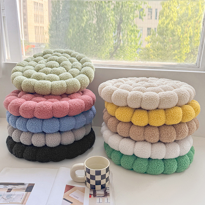 【Ready Stock】 Office Cushion Chair Cushion Teddy Plush Biscuit Cushion Student Chair Cushion Car Cus