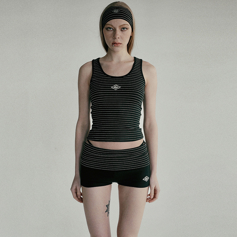 Badblood  bcac Series of striped camisoles for women, embroidered niche casual tops for hot girls