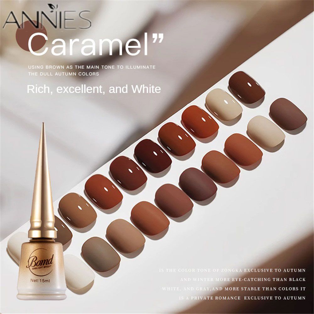 Sơn móng tay nhòe Sôcôla Áp dụng đều Đồ dùng móng tay Keo dán móng tay Maill Caramel Màu Nail Salon 