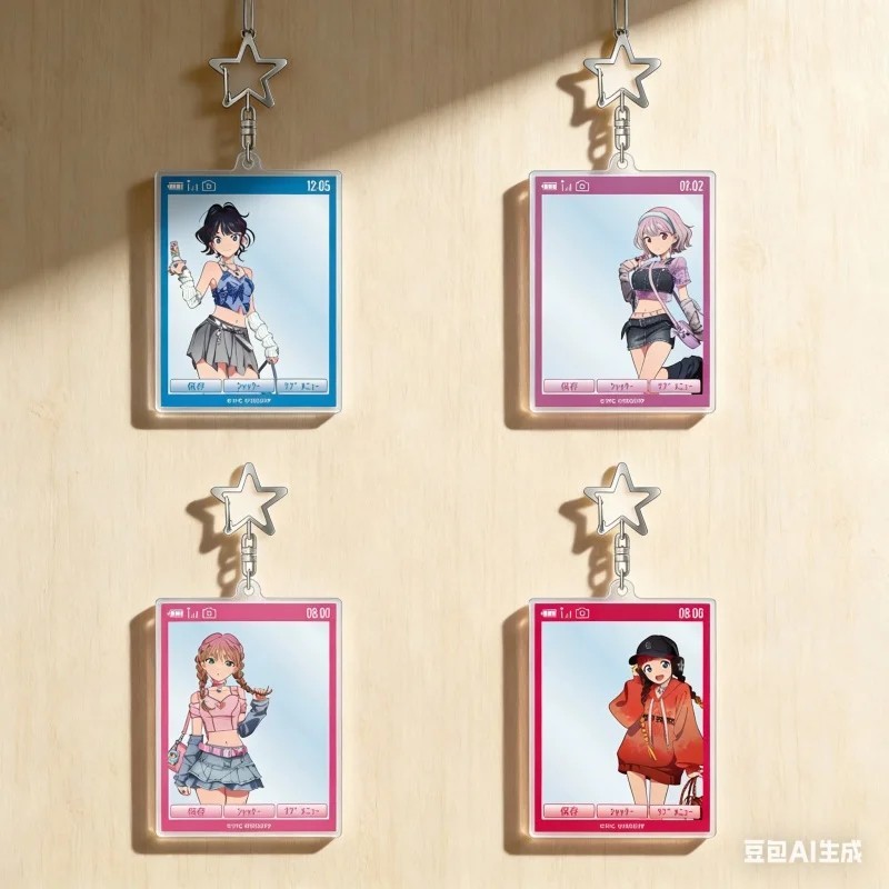 Móc khóa Anime GRIDMAN UNIVERSE Acrylic Mica 6cm Rikka Takarada Akane Shinjo Yume Minami trang trí b