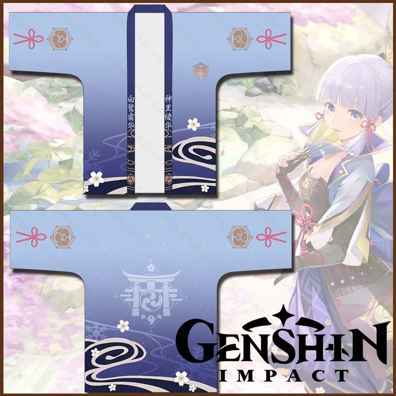 Áo khoác cosplay YB3 Genshin Impact kiểu kimono Haori cho nhân vật Xiao và Ayaka, thiết kế đơn giản,