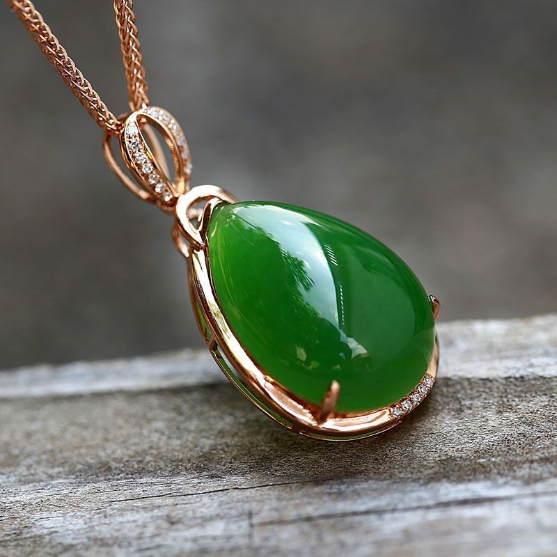 Mặt dây chuyền ngọc bích Hetian tự nhiên Mặt dây chuyền ngọc bích Mặt dây chuyền tinh khiết Nữ Hetia