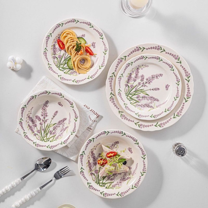 Hoa Lãng Mạn Đĩa Hải Sản Hộ Gia Đình Đĩa Salad Đĩa Bít Tết Đĩa Pasta Đĩa Ăn Nhẹ Đĩa
