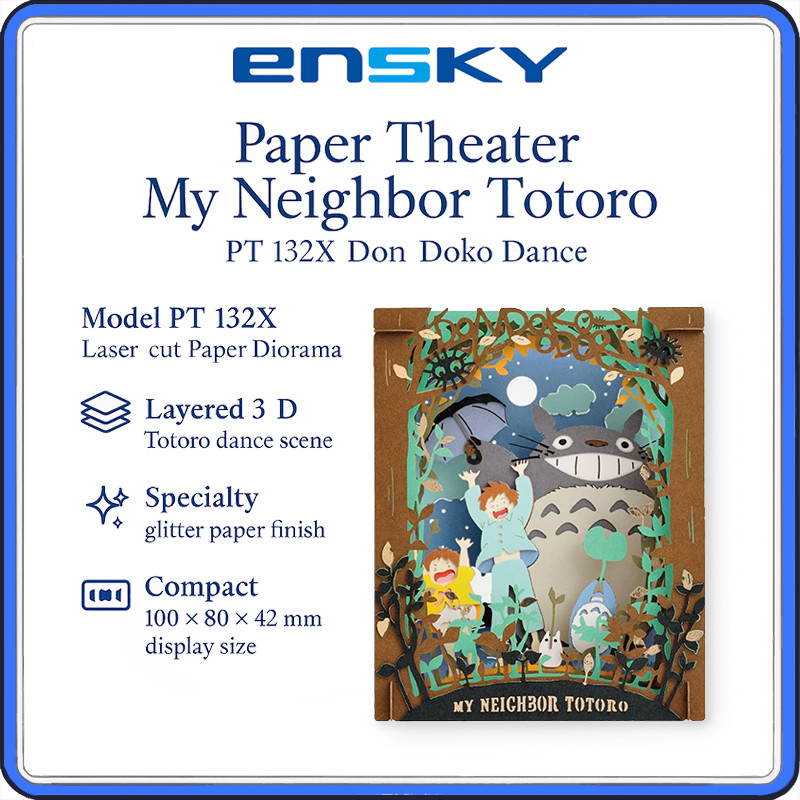 Ensky Paper Theater “My Neighbor Totoro” Don-Doko Dance PT-132X – DIY 3D Laser-Cut Paper Diorama Kit