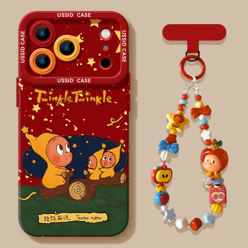 Thích hợp cho Apple 17promax Vỏ Điện Thoại Phong Cách Mới Màu Đỏ iphone17 Ngôi Sao Doll 16 Siêu Đẹp 