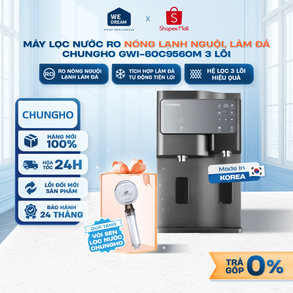 GWP-60C9560M - Máy Lọc Nước Khử Trùng Nóng Lạnh Nguội Chungho Sanita GWP-60C9560M - Hàng Chính Hãng,