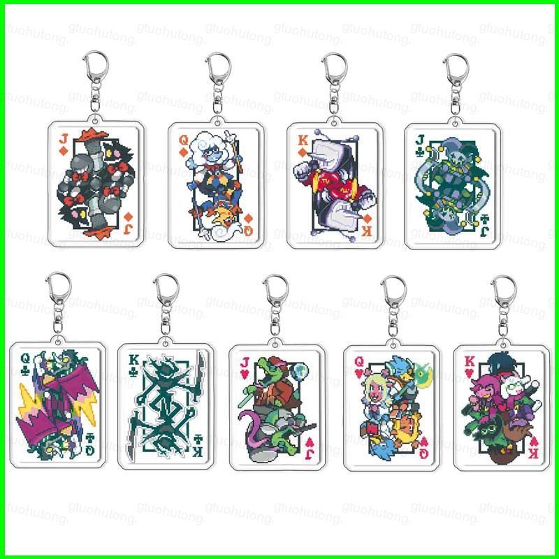 HT3 Deltarune Spamton Nữ Hoàng Vua Jevil Pixel Nghệ Thuật Poker Thẻ Acrylic Móc Khóa Nhân Vật Trò Ch