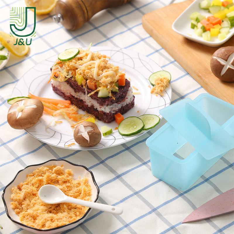 [J & U-T] No Sti Musubi Maker Press With Small Rice Paddle, Bộ dụng cụ làm Sushi Onigiri Mold Lunche