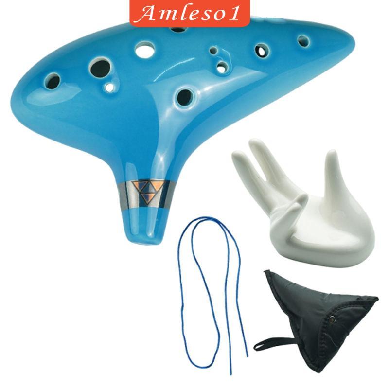 Gốm Chuyên Nghiệp Ocarina 12 Lỗ Mini Sáo Điều Chỉnh Chính Xác Tay Còn Lại Cho Trẻ Tập Đi Học Âm Nhạc