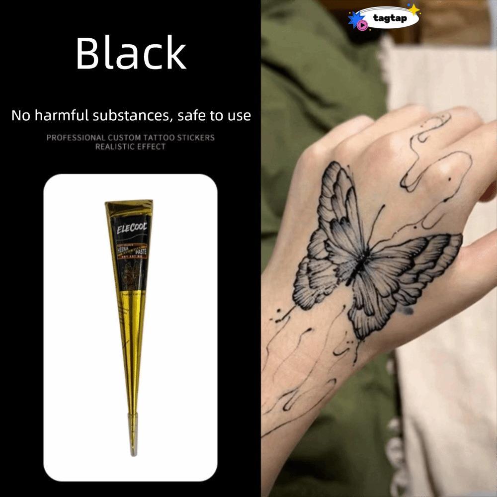 Kem xăm INNEW Henna, Nón dán Henna bán vĩnh viễn màu nâu đen, Mehndi Dễ sử dụng Tạm thời Hình xăm dá
