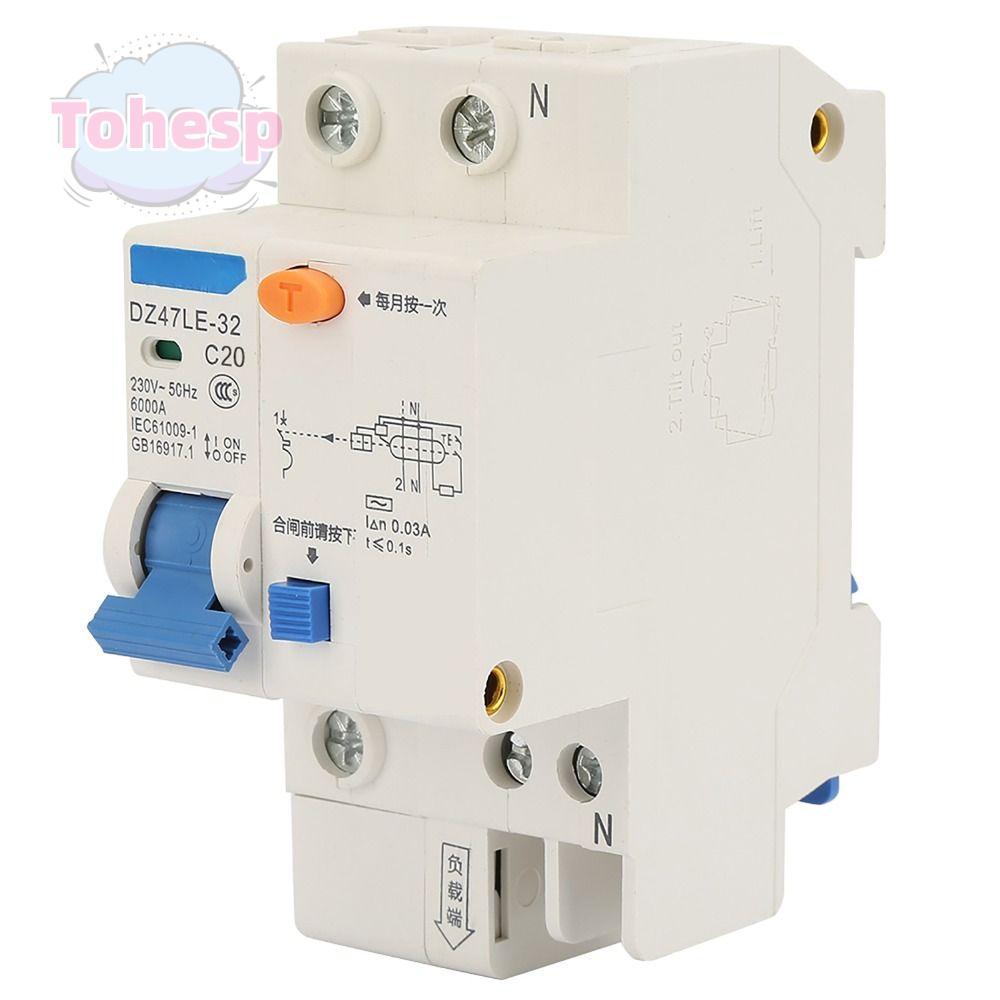 Bộ ngắt mạch THESP, Bộ ngắt mạch bảo vệ DZ47LE-32 1P + N, RCCB 16A / 20A / 32A 230V DZ47LE-32 1P + N