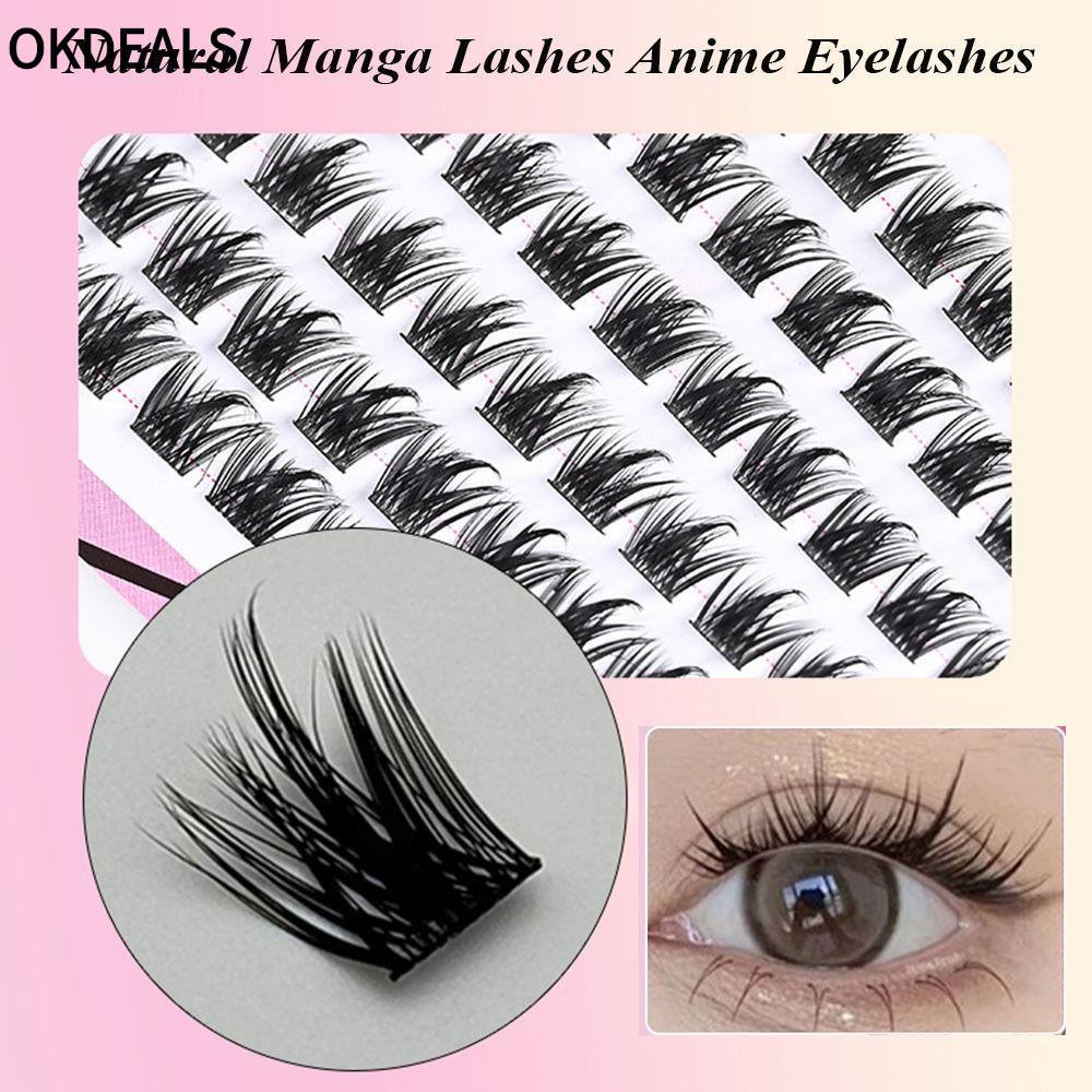 OKDEALS Lông mi giả, 10 hàng mi Manga tự nhiên màu đen / nâu, 6-15mm DIY Dung tích lớn Lông mi Anime