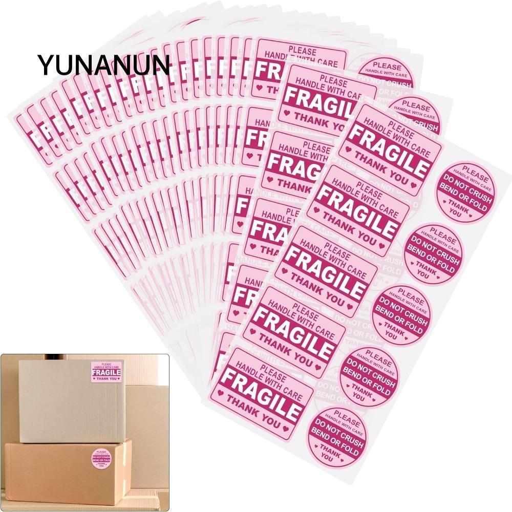 Nhãn dán nhãn YUNAUN 100 CÁI, Giấy nhiều màu dễ vỡ và dễ bị tổn thương, Nhãn dán Nhãn Đảng