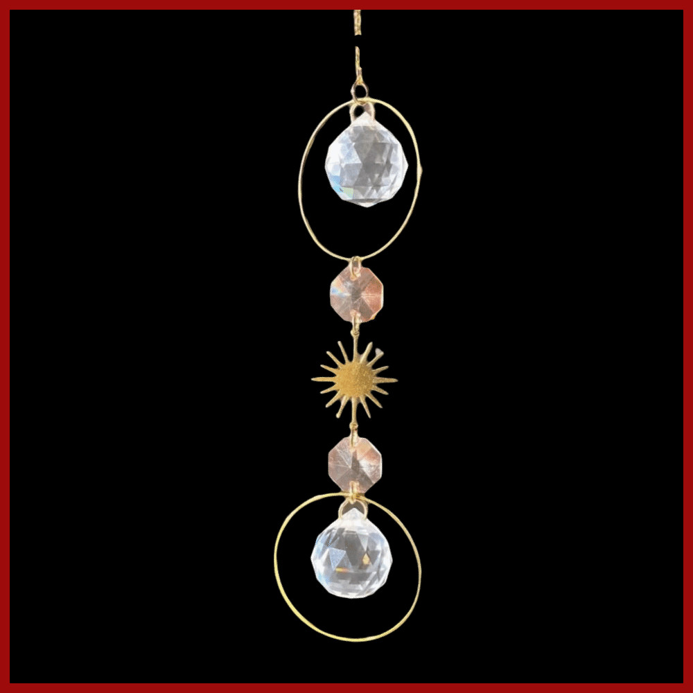 CVMAX Treo tường pha lê nhân tạo, Crystal Sun Moon Crystal Sun Catcher, Crafts Handmade Creative Rai