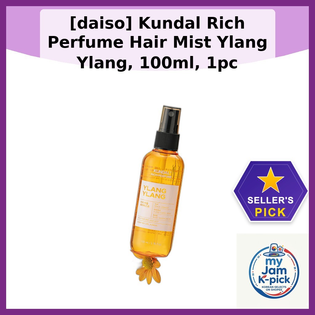 [daiso] Kem xịt tóc nước hoa Kundal Rich Ylang Ylang, 100ml, 1pc / Xịt tóc Hàn Quốc / Hoa Ylang Ylan