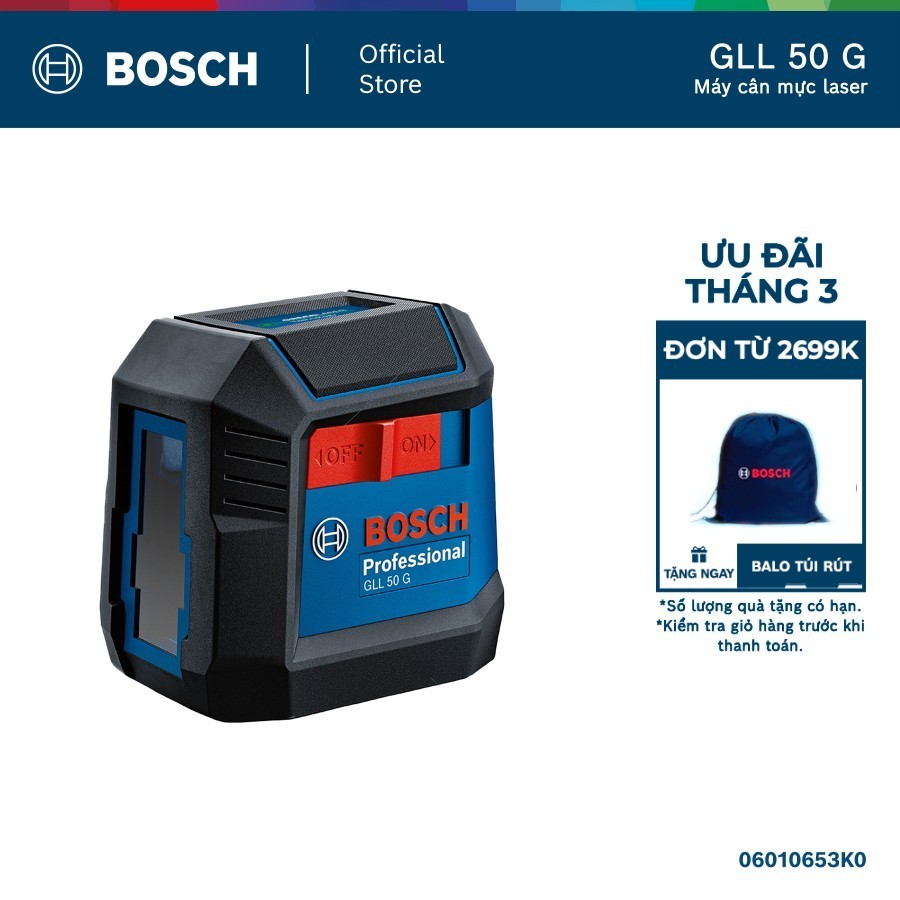 Máy cân mực laser Bosch GLL 50 G – Laser tia xanh, hiển thị rõ, chính xác cao