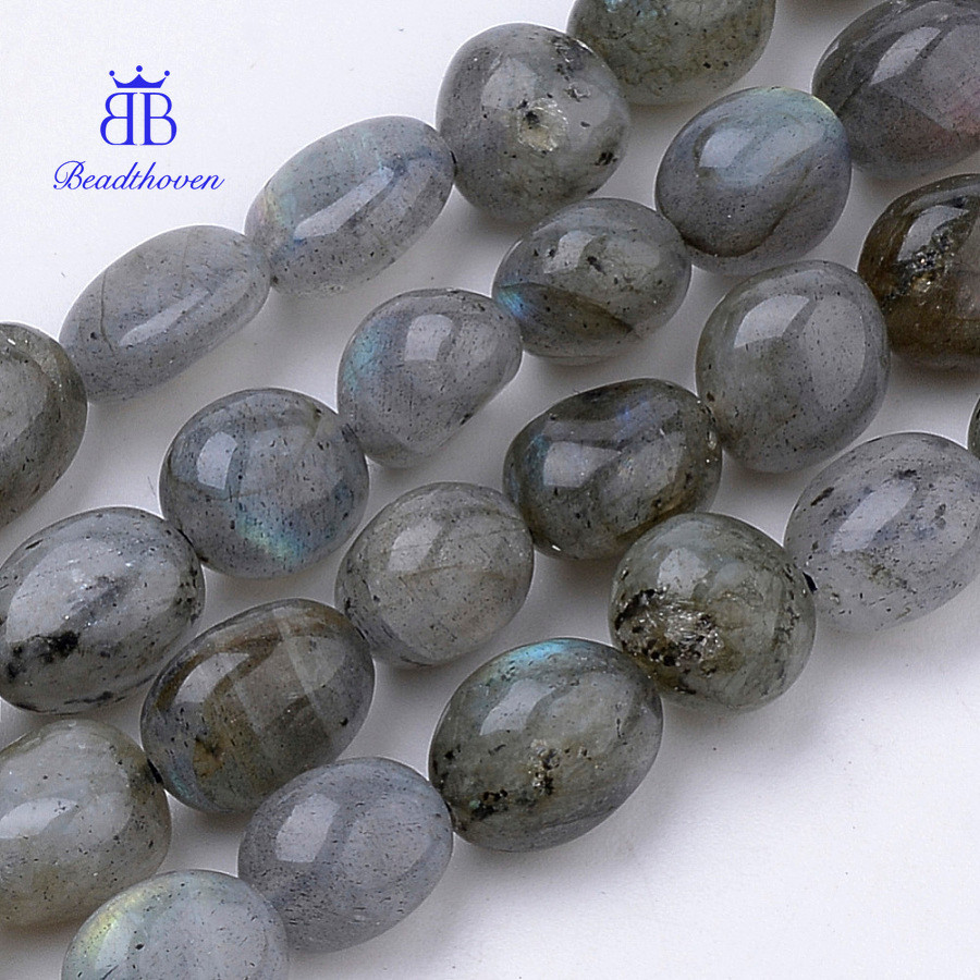 Chuỗi đá Labradorite hình bầu dục, 50-57 viên/sợi, kích thước: 6-12x5-8x3-8mm, lỗ: 1mm, chiều dài: 1