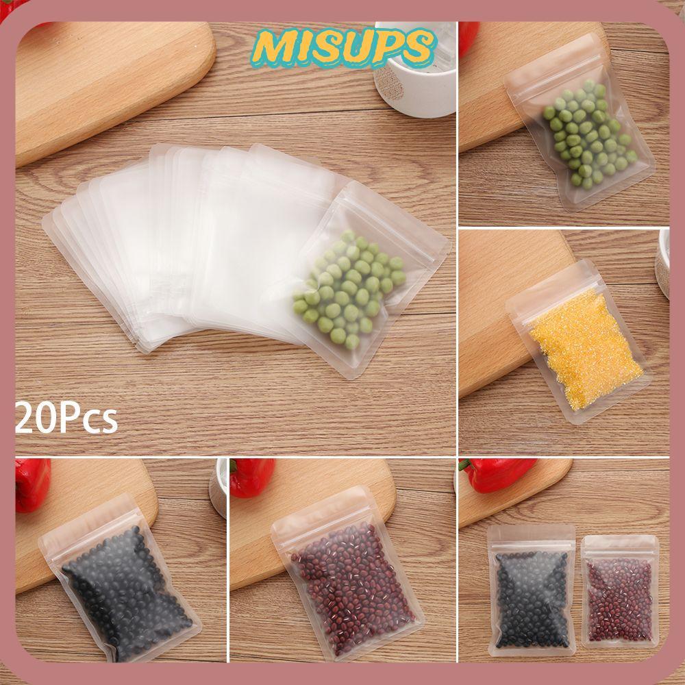 MISUPS 20 Chiếc Túi Đóng Gói Tự Seal Matte Dây Kéo Trong Suốt