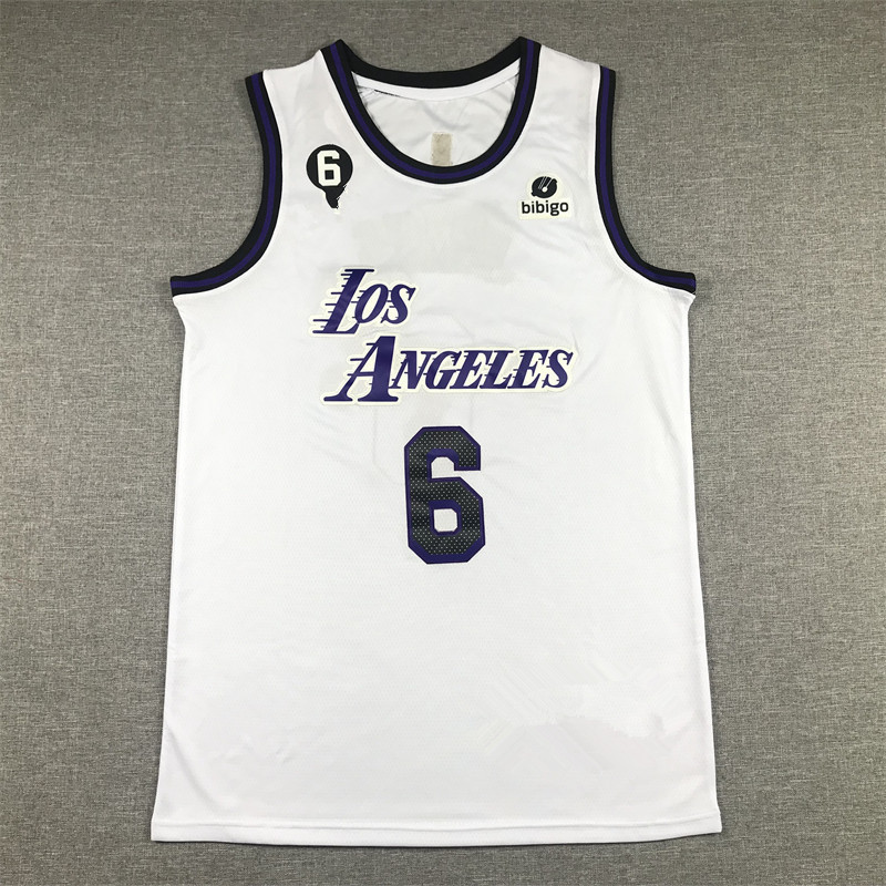 Không. 23 Lakers No. 6 White City Edition James Jersey