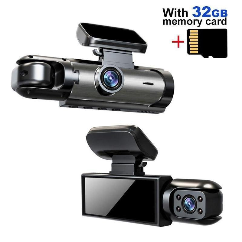 Camera hành trình ghi âm kép phía trước & nội thất 1080P, DVR ô tô HD có tầm nhìn ban đêm IR, Màn hì