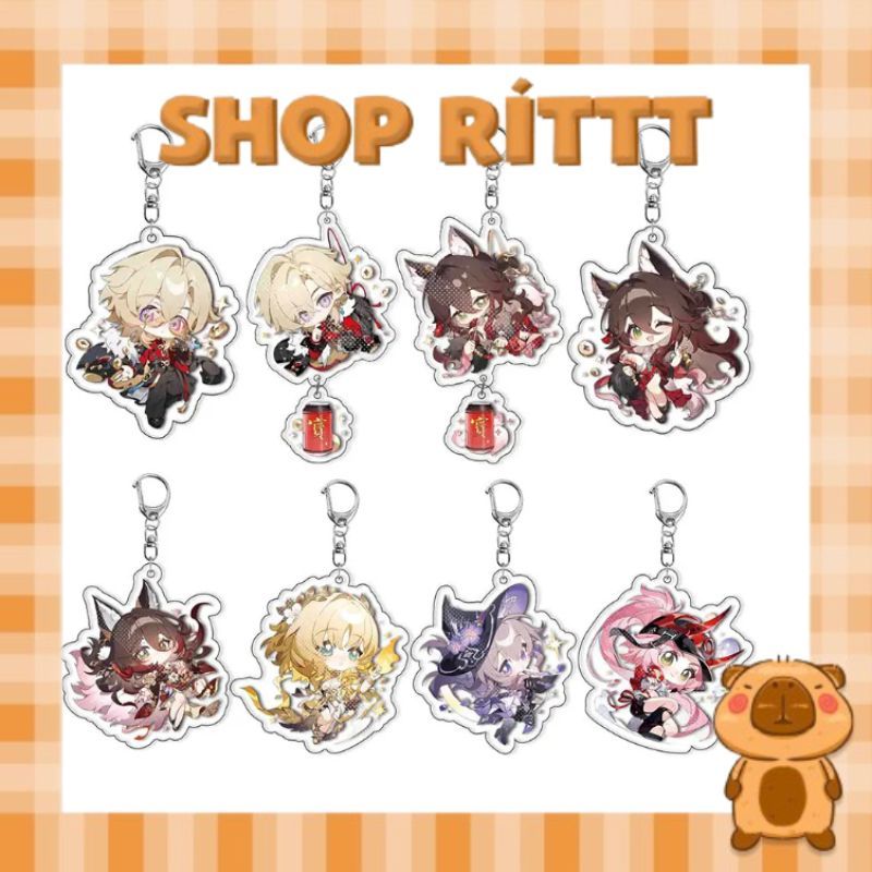 Móc khóa hình nhân vật Aglaea The Herta Rappa trong game Honkai Star Rail trang sức cosplay phụ kiện