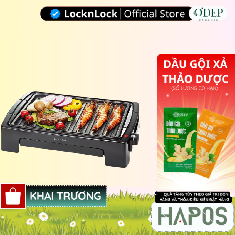 Bếp nướng điện không khói LocknLock Chính hãng EJG232 - Bảo Hành 24 tháng - HAPOS LBE