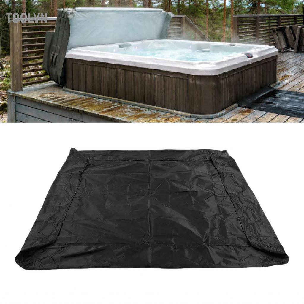 toolvn Bồn tắm nước nóng ngoài trời chống nước Tấm bảo vệ SPA vuông Mũ bảo vệ Polyester 78.74x11.81i