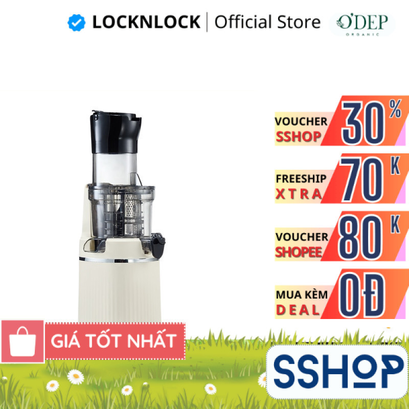Máy ép chậm Locknlock Bianco Slow Juicer 0.8L màu trắng ngà EJJ421IVY - SSHOP SSA