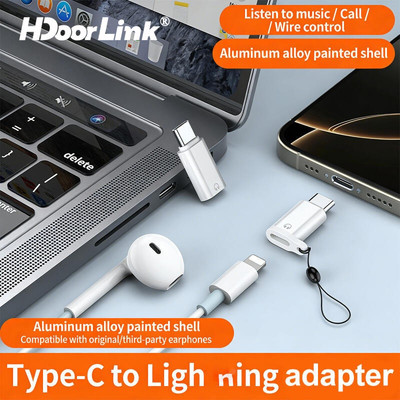 Tai nghe HdoorLink Bộ chuyển đổi âm thanh USB C Nam sang IOS Bộ chuyển đổi tai nghe cho điện thoại / máy tính bảng / máy tính xách tay