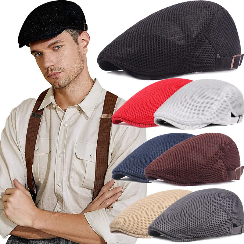 Mũ nồi lưới phẳng thoáng khí dành cho nam giới mũ nồi mũ nồi hàn quốc nón nồi mũ nồi nữ mũ nồi da mũ