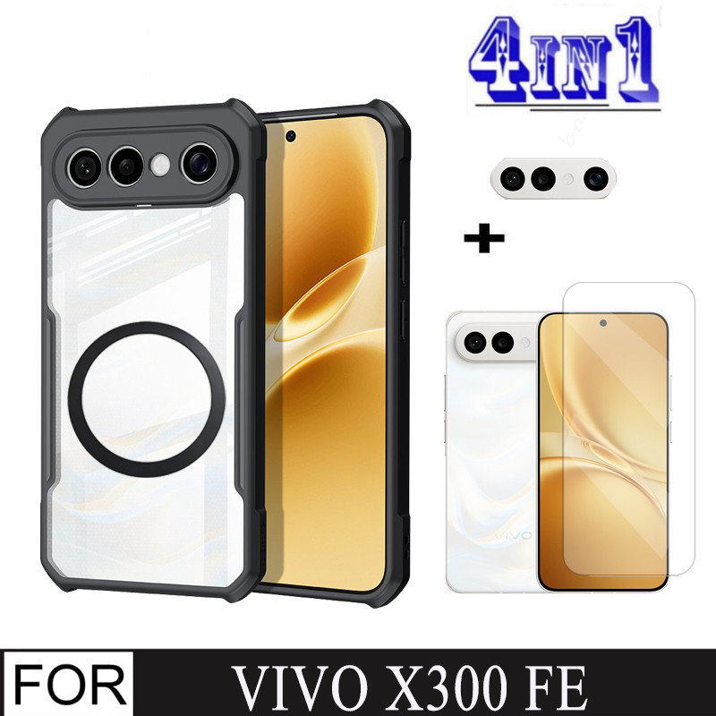 Ốp Điện Thoại Chống Sốc 4in1 Vivo X300FE Cho Vivo X200FE V70 FE V70 V70 Kính Cường Lực Elite HD Có N