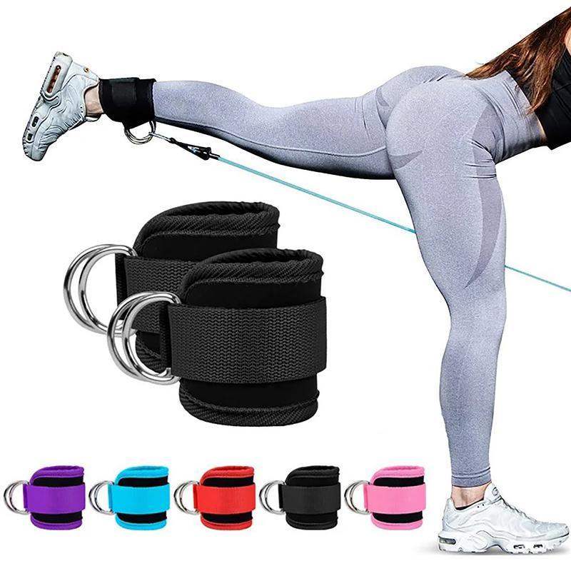 UKB Dây Đeo Mắt Cá Chân Có Thể Điều Chỉnh Đôi D-Ring Vòng Cá Chân Cho Tập Luyện Glutes Chân Tập Sức 