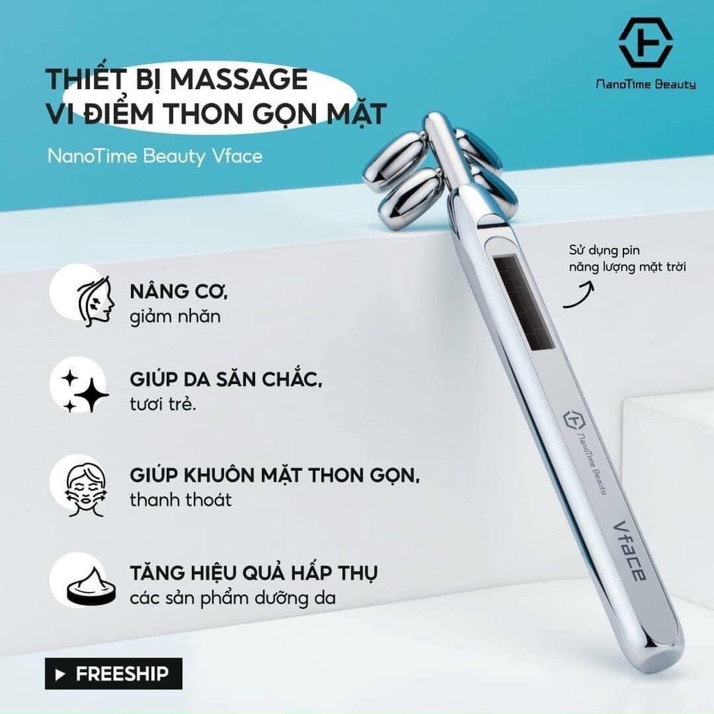 Máy massage nâng cơ tạo khuôn mặt Vline, công nghệ dòng điện sinh học vi điểm Nanotime F83 - DK