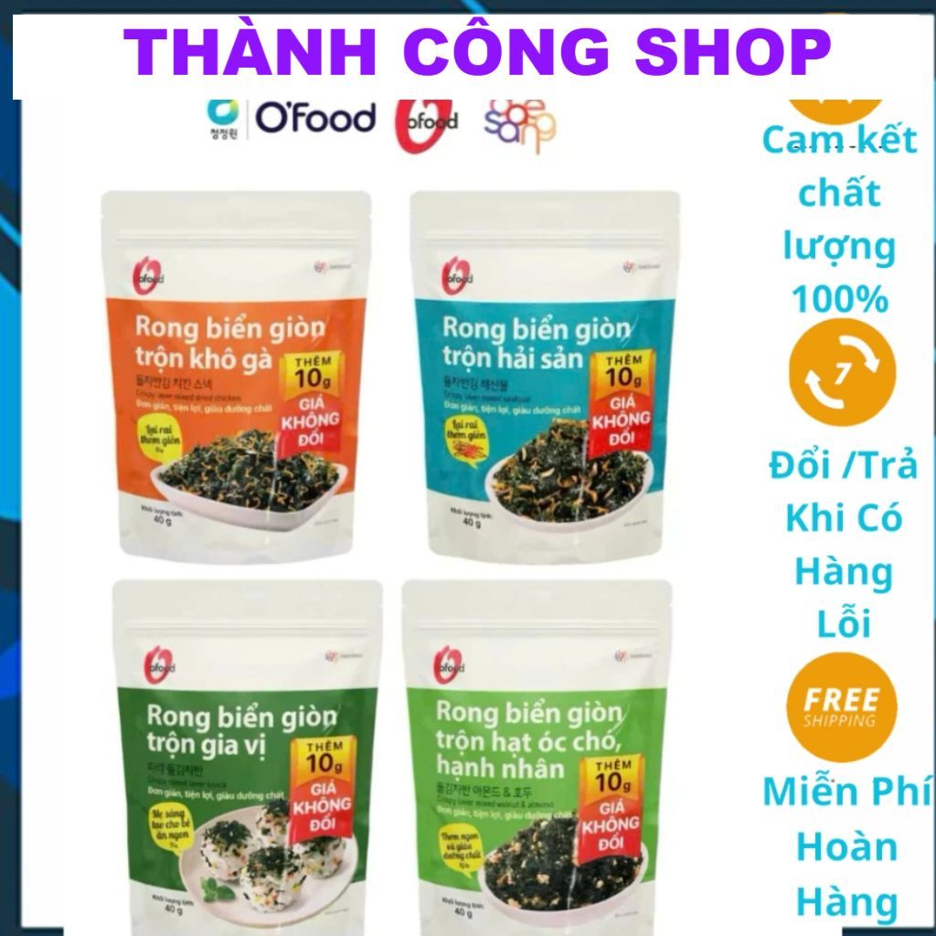 (SALE LỚN) Rong biển giòn trộn khô gà,hải sản,rong biển ăn liền,rong biển Ofood,hạt óc chó hạnh nhân