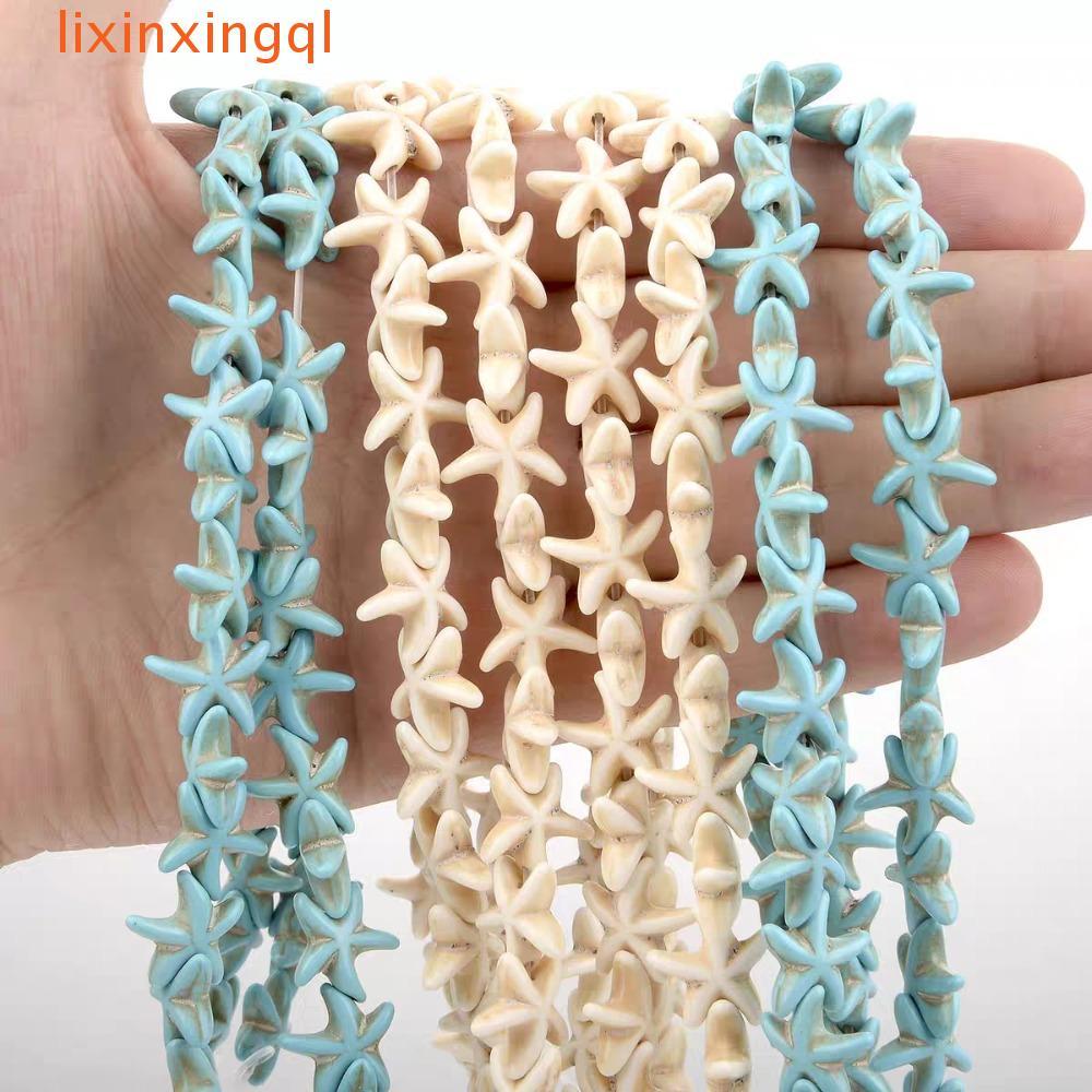 CửA Hàng - Hạt Ngọc Lam Hình Cá Sao Biển Bột Thủ Công, Dễ Tháo Lắp Cho Vòng Cổ Và Ankle Bracelet Nhi