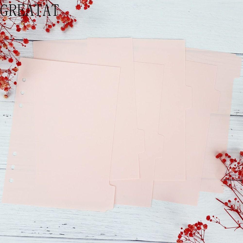 GREAT 6 CÁI Binder Divider, A5 6 Ring Index Page Tab, Indexing Cards Pink 6 CÁI Nhựa Binder Index Di