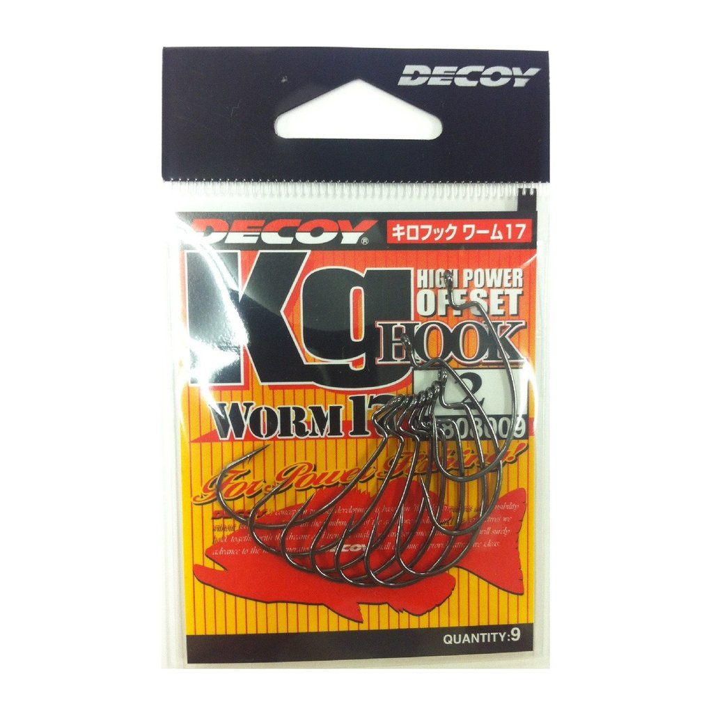 KATSUICHI DECOY Kilo Hook Worm 17#6 - Ultimate High-Power Offset Worm Hook for Big Bass