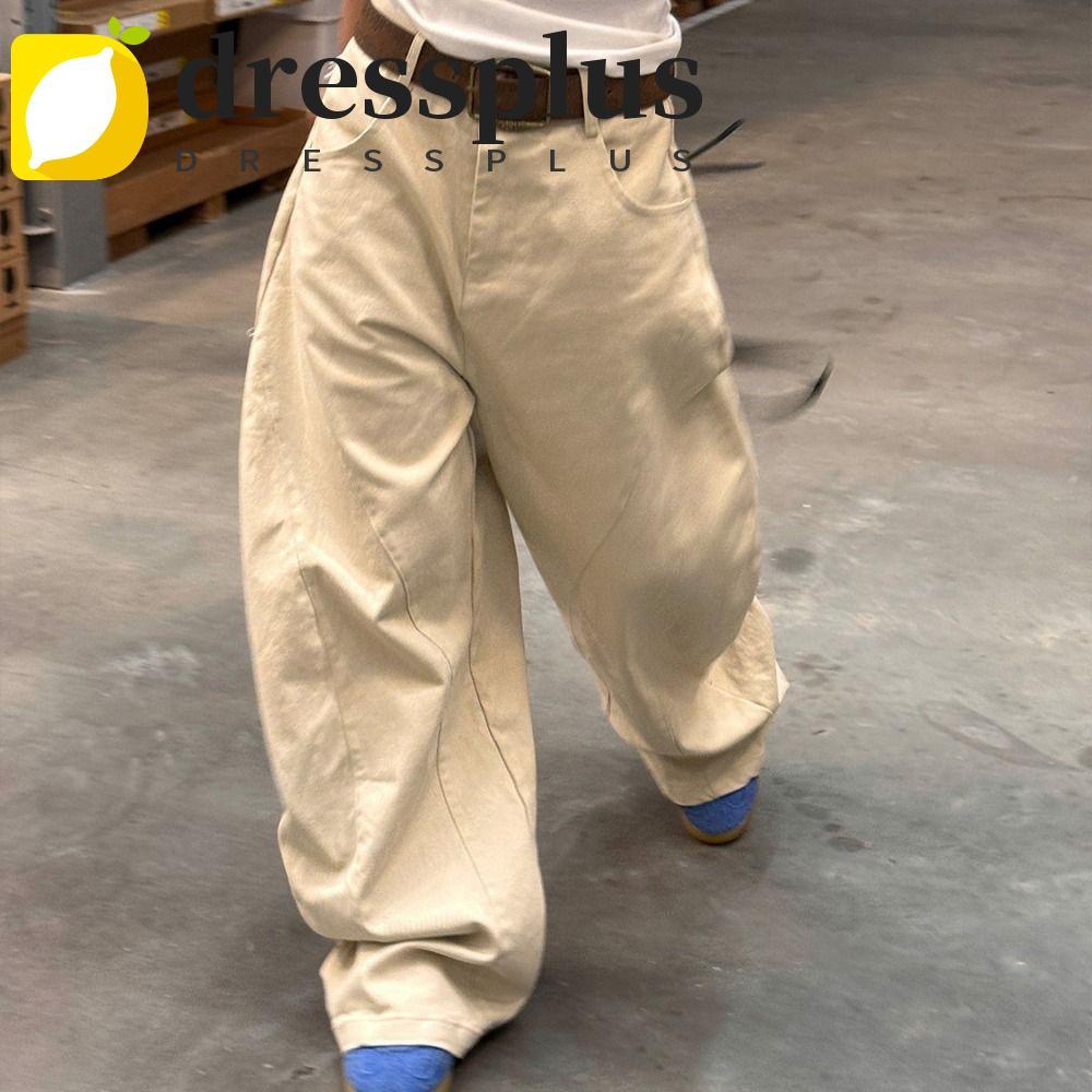 Dressplus Quần Jean Denim Baggy Nữ, Phong Cách Retro Y2K